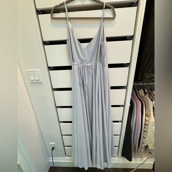 JENNY YOO James Wrap Maxi Bridesmaid Dress in Cloud Blue Size 6 - Picture 8 of 9